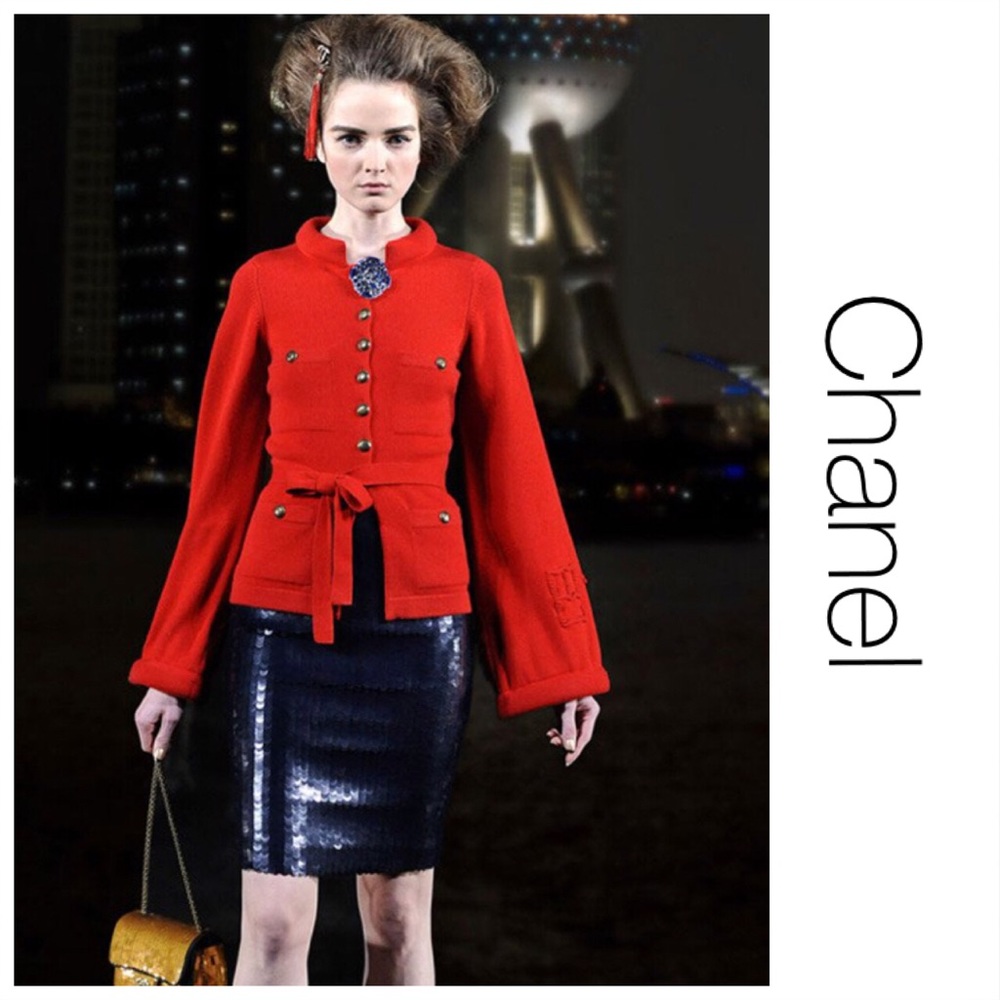 Chanel Shanghai Collection Red Cashmere Sweater 6